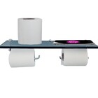 Papeleira Dupla Com Suporte De Vidro Fumê