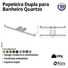 Papeleira Dupla Quartzo Grafite Escovado Fani
