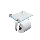 Papeleira Em Vidro Com Suporte Para Acessórios Vitralle 412vt