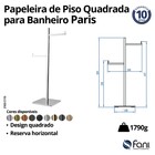 Papeleira Piso Paris Reserva Horizontal Rose Gold Fani