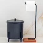 Papeleira Porta Papel Chão Banheiro Lovell Base Madeira Perob