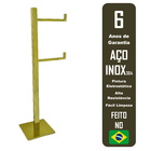 Papeleira Quadrada De Chão Gold Com Reserva Inox 304