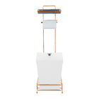 Papeleira Rose Gold Com Lixeira Quadrada E Acessório Lenço E