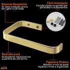 Papeleira Suporte Papel Higiênico Fixação Parafuso - Dourado