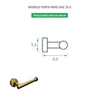 Papeleiro Redondo Inox Dourado