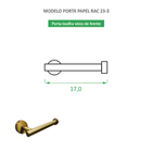 Papeleiro Redondo Inox Dourado