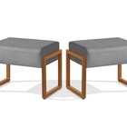 Par 2 Puff Perfeito Sala Estar Recepção Ferro Tecido Veludo C