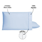 Par / 02 Fronhas 400 Fios 100% Algodão - Azul