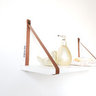 Par Alças 2cm Couro Sint. + Prateleira 60x18 + Tampas 1c Cour