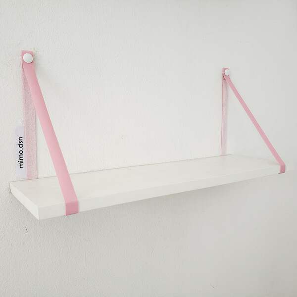 Par Alças 2cm Couro Sint. Para Prateleira + Tampas Couro:rose