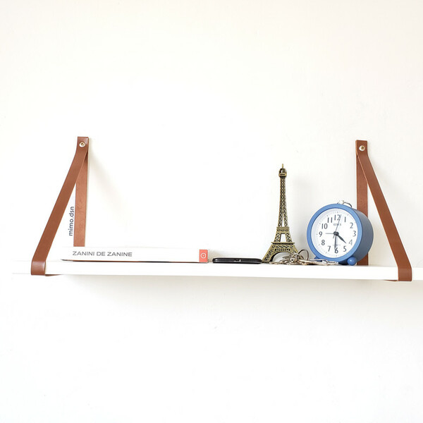 Par Alças 2cm Couro Sint. Para Prateleira Couro:marrom