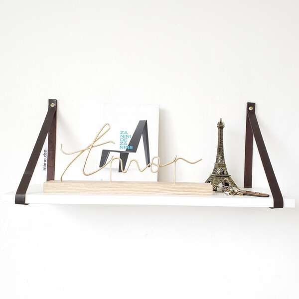 Par Alças 2cm Couro Sint. Para Prateleira Couro:marrom Escuro