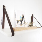 Par Alças 2cm Couro Sint. Preto Para Prateleira Couro:marrom