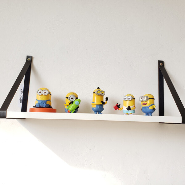 Par Alças 2cm Couro Sint. Preto Para Prateleira Couro:preto