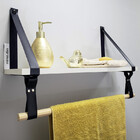 Par Alças 3cm Couro Sint. + Prat. + Cab. Horizontal 1d Couro: