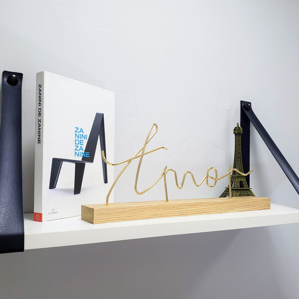 Par Alças 3cm Couro Sint. + Prateleira 60x18 + Tampas 1a Cour