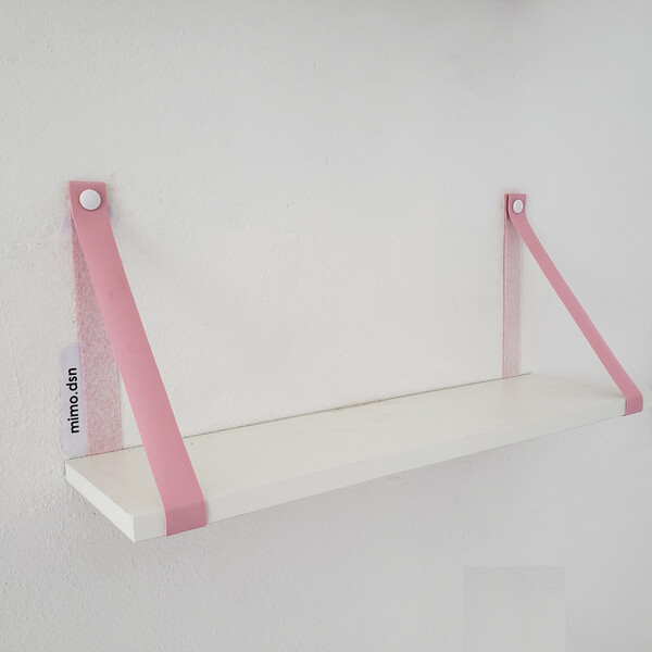 Par Alças 3cm Couro Sint. + Prateleira 60x18 + Tampas 1a Cour