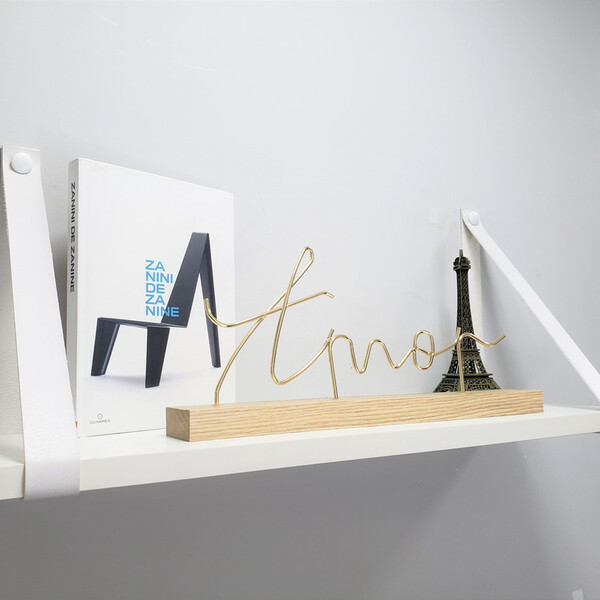 Par Alças 3cm Couro Sint. + Prateleira 60x18 + Tampas 1a Cour