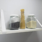 Par Alças 3cm Couro Sint. Branco Para Prateleira + T. Metal T