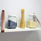 Par Alças 3cm Couro Sint. Marrom Para Prateleira + T. Metal T