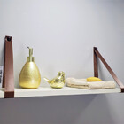 Par Alças 3cm Couro Sint. Marrom Para Prateleira + T. Metal T