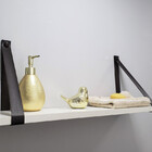 Par Alças 3cm Couro Sint. Para Prateleira + Tampas 1c Couro:m