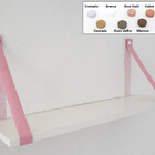 Par Alças 3cm Couro Sint. Rosa Para Prateleira + T. Metal Tam