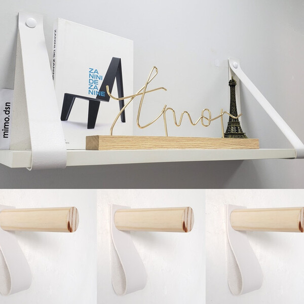 Par Alças 4cm Couro Sint. + 3 Cabideiros + Tampas 1d Couro:br