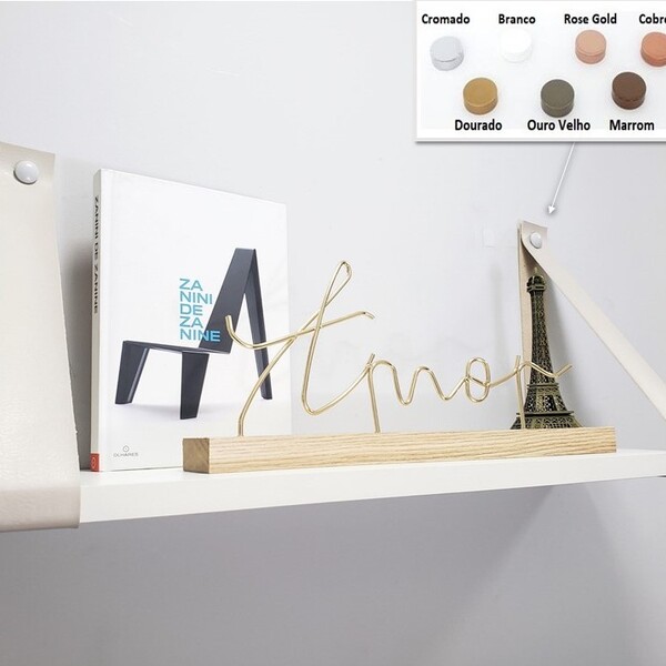 Par Alças 4cm Couro Sint. Para Prateleira + T. Metal 1b Tampa