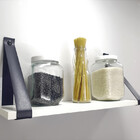 Par Alças 4cm Couro Sint. Para Prateleira + Tampas 1c Couro:a