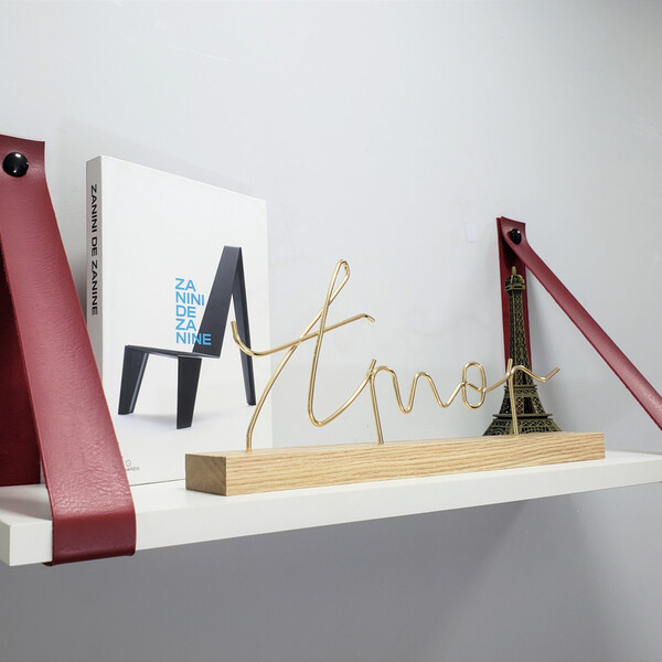 Par Alças 4cm Couro Sint. Para Prateleira + Tampas 1c Couro:v