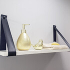 Par Alças 4cm Couro Sint. Para Prateleira + Tampas 1d Couro:a