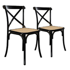 Par Cadeira Katrina Preta Assento Corano Bege Aço New Green