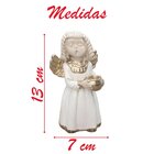 Par De Anjos De Gesso Branco Com Dourado Estátua Decorativa