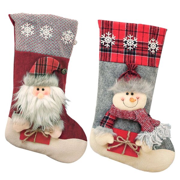 Par De Botas Meia Decoração Enfeite Natal Boneco Neve Papai N