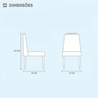 Par De Cadeiras Safira Em Madeira Maciça E Tecido Veludo Bege