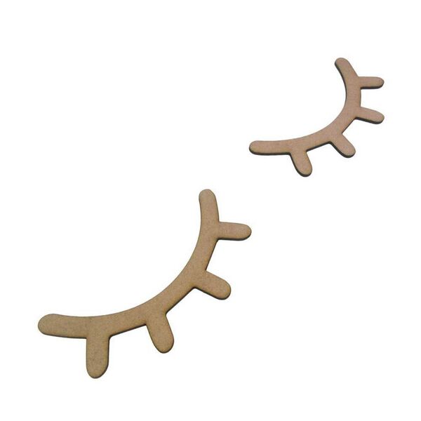Par De Cílios Decorativos Mdf Cru 3mm 25x13 - D'rossi