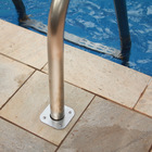 Par De Flange Quadrada Em Inox Para Escada Ou Rede De Piscina
