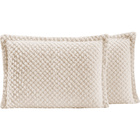 Par De Fronhas Em Sherpa Matelada Palha - Lã De Carneiro