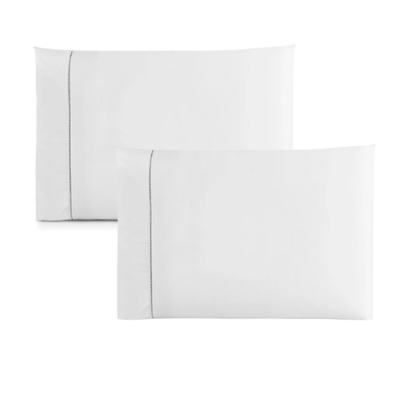 Par De Fronhas Ponto Palito Percal 180 Fios 100% Algodão Padr