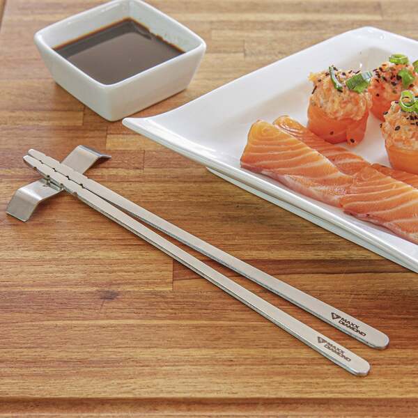 Par De Hashi Em Aço Inox - Premium Full Plan-comida Japonesa