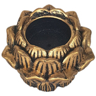 Par De Incensário Castiçal Flor De Lótus 13053 Ouro