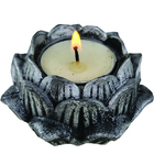 Par De Incensário Castiçal Flor De Lótus 13053 Prata