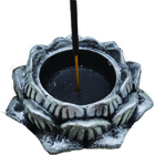 Par De Incensário Castiçal Flor De Lótus 13053 Prata