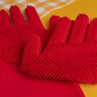Par de luvas para limpeza vermelha Mozcada