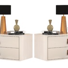 Par De Mesa Lateral Unic 60cm: Mesa De Cabeceira Com Gavetas
