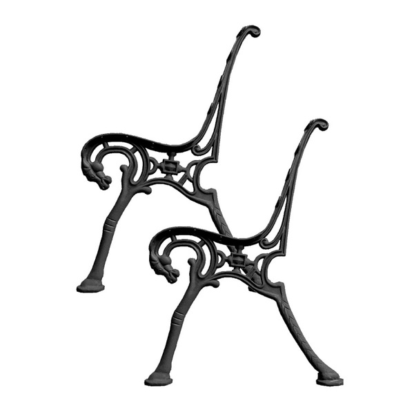 Par De Pé De Banco Cavalo De Ferro Fundido