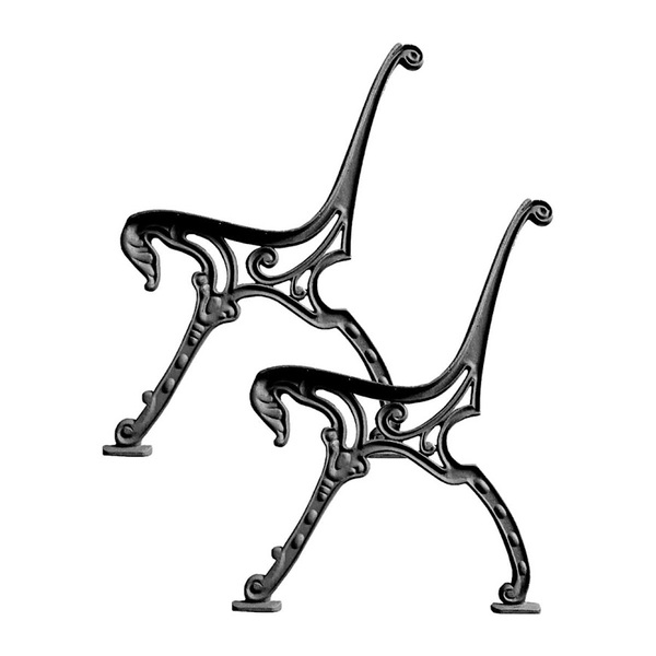 Par De Pé De Banco Tamanduá De  Ferro Fundido