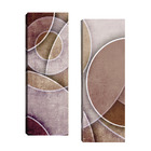 Par De Quadros 20x60  Abstrato Circulos Rosê Gold