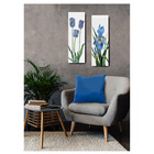 Par De Quadros 20x60  Flores Azul